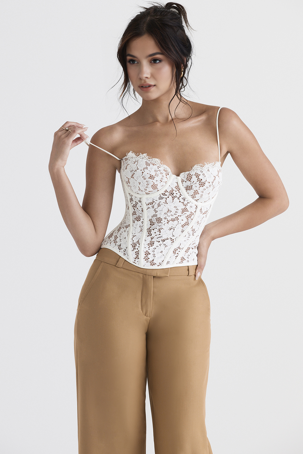 Corset en Dentelle Blanc Samantha